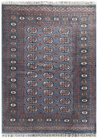 25041-Bokhara Hand-Knotted/Handmade Pakistani Rug/Carpet Tribal/Nomadic Authentic/ Size: 6'0" x 4'2"