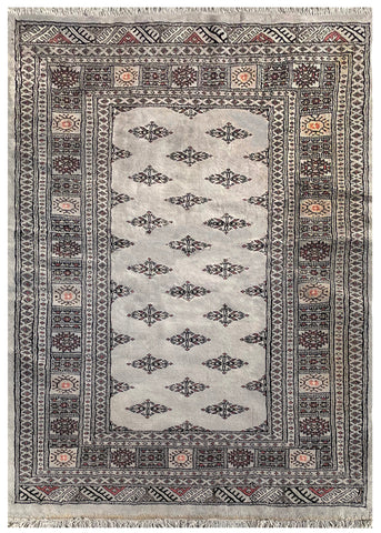 25042-Royal Bokhara Hand-Knotted/Handmade Pakistani Rug/Carpet Tribal/Nomadic Authentic/ Size: 6'4" x 4'6"