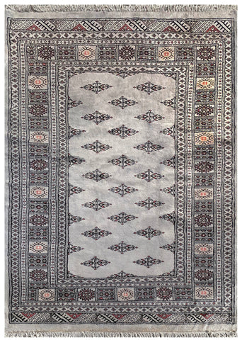 25044-Royal Bokhara Hand-Knotted/Handmade Pakistani Rug/Carpet Tribal/Nomadic Authentic/ Size: 6'4" x 4'6"