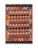 25340- Kelim Hand-Woven/Flat Weaved/Handmade Afghan Rug/Carpet Tribal/Nomadic Authentic/Size: 2'11" x 2'0"