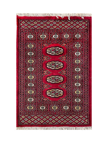 25062-Bokhara Hand-Knotted/Handmade Pakistani Rug/Carpet Tribal/Nomadic Authentic/ Size: 2'11" x 2'2"