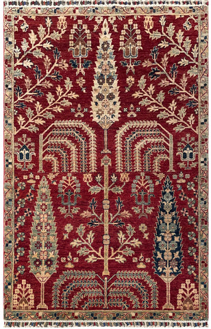 25188- Royal Chobi Ziegler Afghan Hand-Knotted Contemporary/Traditional/Size: 6'8" x 4'1"