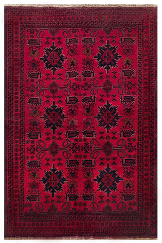 25323- Khal Mohammad Afghan Hand-Knotted Authentic/Traditional/Carpet/Rug/ Size: 6'7" x 4'3"