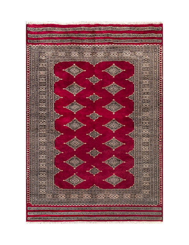 24964- Jaldar Hand-knotted/Handmade Pakistani Rug/Carpet Traditional Authentic/Size: 6'8" x 4'6"