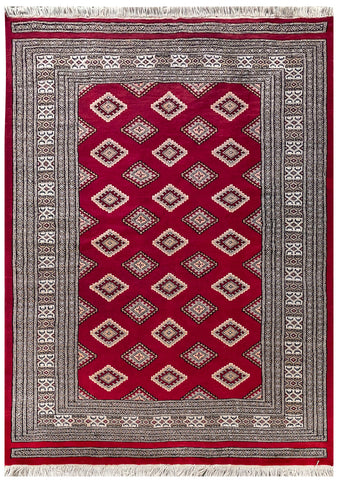 25102- Jaldar Hand-knotted/Handmade Pakistani Rug/Carpet Traditional Authentic/Size: 5'11" x 4'1"