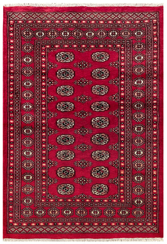 25050-Bokhara Hand-Knotted/Handmade Pakistani Rug/Carpet Tribal/Nomadic Authentic/ Size/: 6'1" x 4'1"