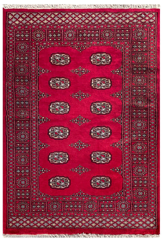 25053-Royal Bokhara Hand-Knotted/Handmade Pakistani Rug/Carpet Tribal/Nomadic Authentic/ Size: 6'1" x 4'1"