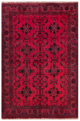 25373- Khal Mohammad Afghan Hand-Knotted Authentic/Traditional/Carpet/Rug/ Size: 6'6" x 4'3"