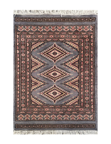 25098- Jaldar Hand-knotted/Handmade Pakistani Rug/Carpet Traditional Authentic/Size: 3'1" x 2'2"