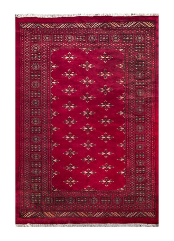 25051-Royal Bokhara Hand-Knotted/Handmade Pakistani Rug/Carpet Tribal/Nomadic Authentic/ Size/: 6'10" x 4'7"