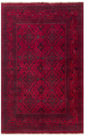 25380- Khal Mohammad Afghan Hand-Knotted Authentic/Traditional/Carpet/Rug/ Size: 6'8" x 4'2"