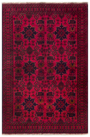 25379- Khal Mohammad Afghan Hand-Knotted Authentic/Traditional/Carpet/Rug/ Size: 6'4" x 4'2"