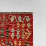 25129- Kelim Hand-Woven/Flat Weaved/Handmade Afghan Rug/Carpet Tribal/Nomadic Authentic/Size: 3'7" x 2'7"