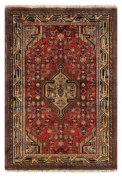 25511-Hamadan Hand-Knotted/Handmade Persian Rug/Carpet Traditional Authentic/ Size: 3'11" x 2'7"