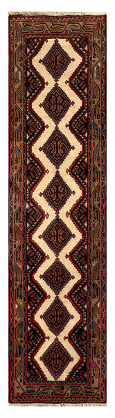 25491- Hamadan Hand-Knotted/Handmade Persian Rug/Carpet Traditional Authentic/Size: 9'9" x 2'6"