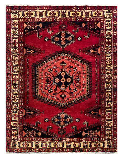 25658-Hamadan Hand-Knotted/Handmade Persian Rug/Carpet Traditional Authentic/ Size: 6'9" x 5'2"