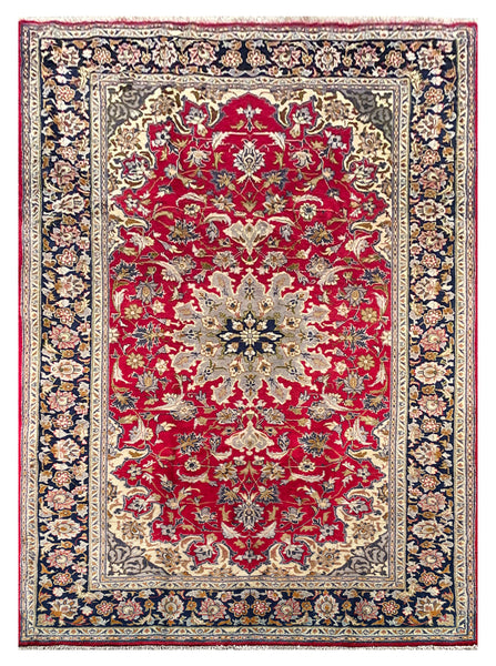 25578- Isfahan Persian Hand-Knotted Authentic/Traditional Carpet/Rug/ Size: 9'10'' x 7'1''