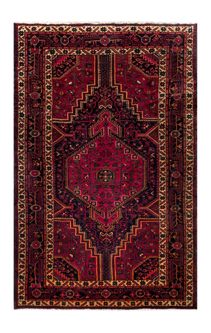 24301-Hamadan Hand-Knotted/Handmade Persian Rug/Carpet Tribal Authentic/ Size: 6'10" x 4'0"