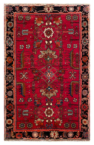 25454-Hamadan Hand-Knotted/Handmade Persian Rug/Carpet Traditional Authentic/ Size: 7'1" x 4'4"