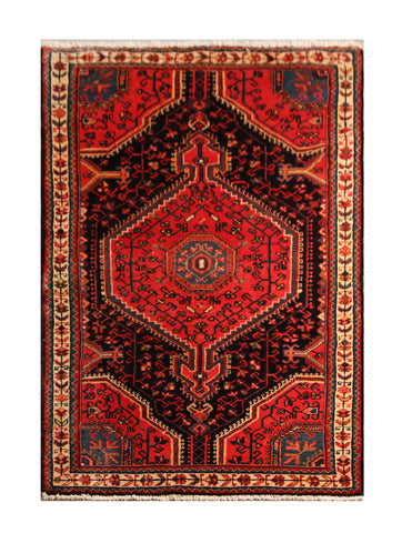 22899 - Hamadan Persian Hand-Knotted Authentic/Traditional/Carpet/Rug/Size: 4'9" x 3'0"