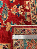 26126-Royal Chobi Ziegler Hand-knotted/Handmade Afghan Rug/Carpet Traditional Authentic/ Size: 9'9" x 7'9"