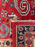 26084-Royal Kazak Hand-Knotted/Handmade Afghan Rug/Carpet Tribal/Nomadic Authentic/ Size: 9'9" x 8'3"