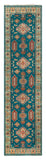 26007-Kazak Hand-Knotted/Handmade Afghan Rug/Carpet Tribal/Nomadic Authentic/ Size: 11'8" x 2'10"