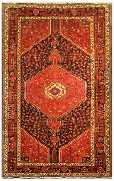 22958 - Hamadan Hand-Knotted/Handmade Persian Rug/Carpet Traditional Authentic/Size: 8'6" x 4'8"