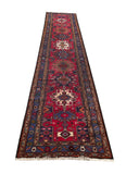 25359- Hamadan Hand-Knotted/Handmade Persian Rug/Carpet Traditional Authentic Size: 12'9" x 2'9"