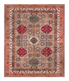 24987- Chobi Ziegler Afghan Hand-Knotted Contemporary/Modern Runner/Size: 10'2" x 8'4"