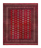 25211-Bokhara Hand-Knotted/Handmade Pakistani Rug/Carpet Tribal/Nomadic Authentic/ Size: 9'9" x 7'10"