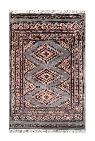 25097- Jaldar Hand-knotted/Handmade Pakistani Rug/Carpet Traditional Authentic/Size: 3'4" x 2'1"