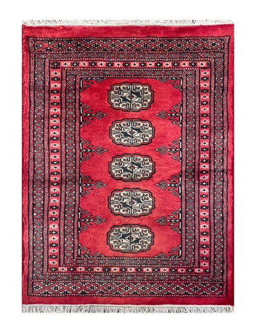 25058-Bokhara Hand-Knotted/Handmade Pakistani Rug/Carpet Tribal/Nomadic Authentic/ Size: 3'0" x 2'2"