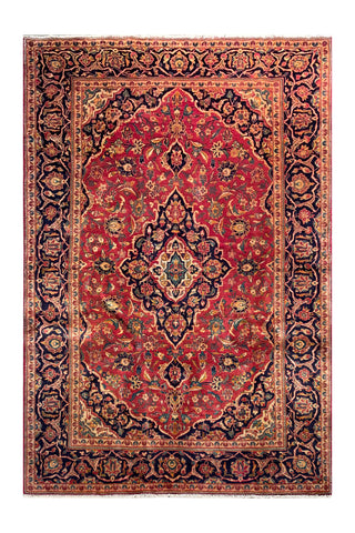 24541- Kashan Handmade/Hand-Knotted Persian Rug/Traditional/ Nomadic Carpet Authentic/ Size: 7'3" x 4'6"