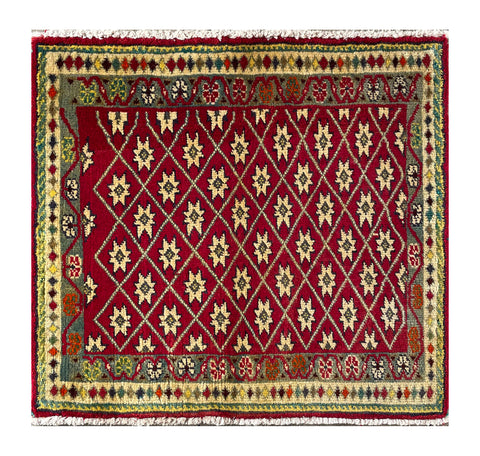 24493-Ghashgai Hand-Knotted/Handmade Persian Rug/Carpet Tribal/ Nomadic Authentic/Size: 2'1" x 2'3"