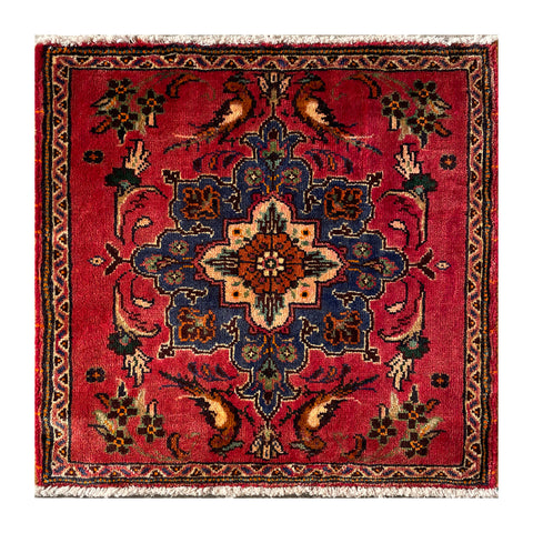 24441-Ghashgai Hand-Knotted/Handmade Persian Rug/Carpet Tribal/ Nomadic Authentic/Size: 2'4" x 2'4"