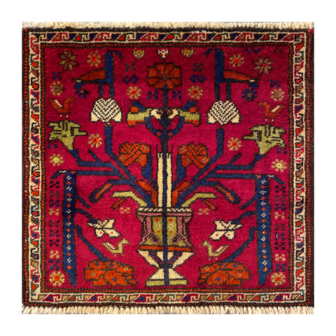 24394-Ghashgai Hand-Knotted/Handmade Persian Rug/Carpet Tribal/Nomadic Authentic/Size: 1'8" x 1'9"