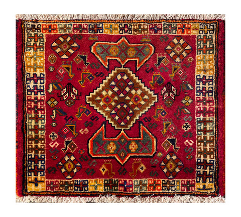 24414-Ghashgai Hand-Knotted/Handmade Persian Rug/Carpet Tribal /Nomadic Authentic/Size: 1'8" x 2'0"