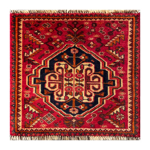 24479-Ghashgai Hand-Knotted/Handmade Persian Rug/Carpet Tribal/ Nomadic Authentic/Size: 1'8" x 1'10"