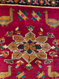 24462-Ghashgai Hand-Knotted/Handmade Persian Rug/Carpet Tribal/ Nomadic Authentic/Size: 2'0" x 2'0"