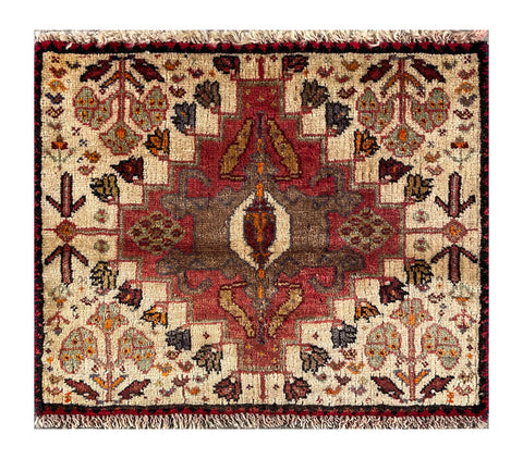 24421-Ghashgai Hand-Knotted/Handmade Persian Rug/Carpet Tribal/ Nomadic/ Authentic/Size: 1'8" x 1'10"