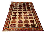 24389 - Shiraz Hand-Knootted/Handmade Persian Rug/Carpet Tribal/Nomadic Authentic/Size: 7'0" x 4'6"