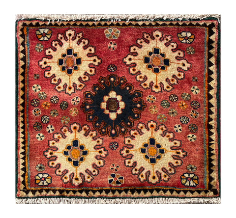 24465-Ghashgai Hand-Knotted/Handmade Persian Rug/Carpet Tribal/ Nomadic Authentic/Size: 1'8" x 2'0"